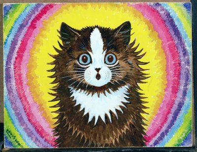 Gatto in un arcobaleno da Louis Wain